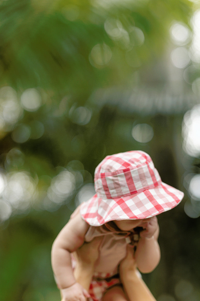 Pehr-Bucket Hat-Checkmate Tomato - Peony-2