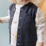 Pehr-French Terry Patch Pocket Vest-Ink Blue-3