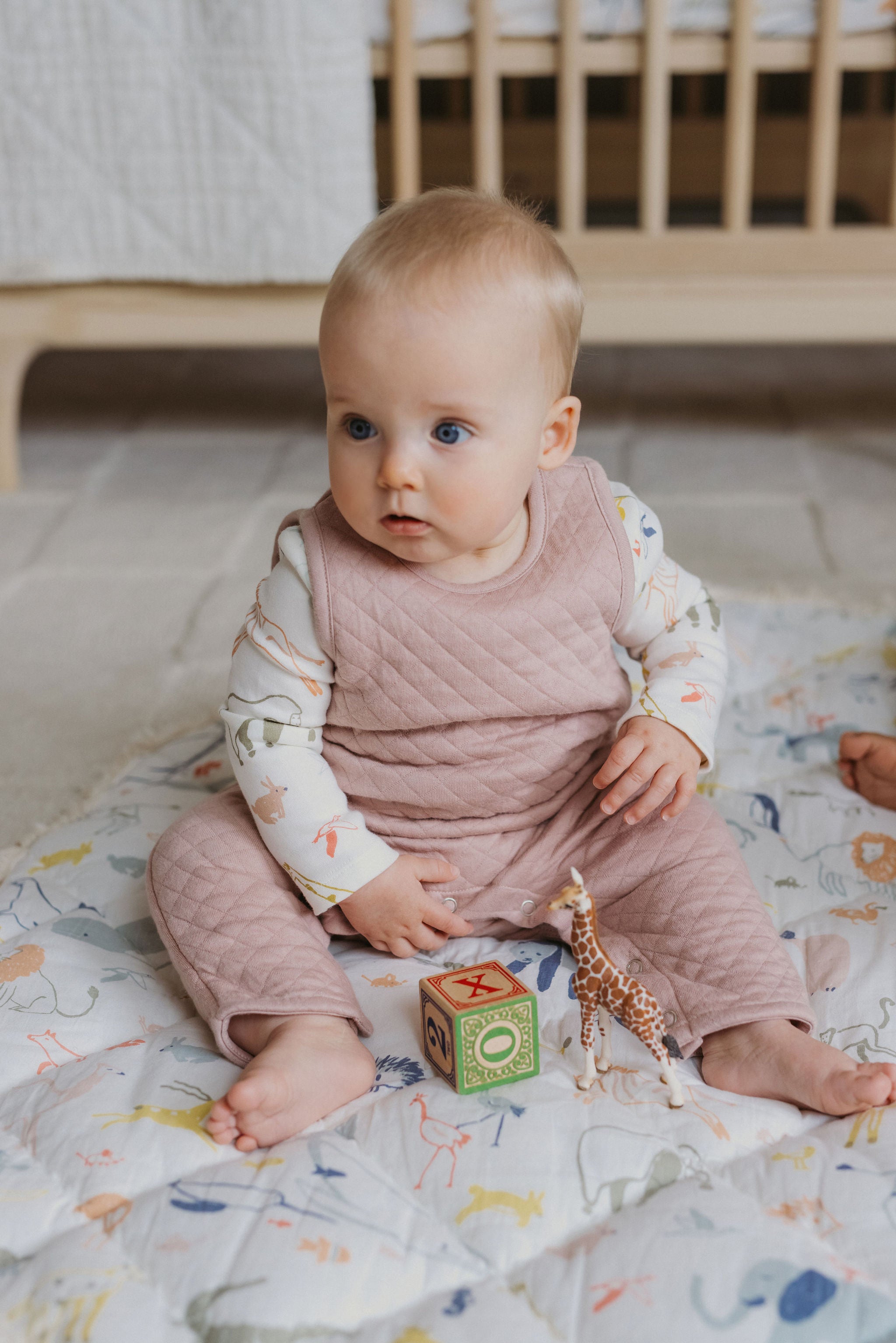 Pehr-Cozy Romper Overalls-Pale Pink-2