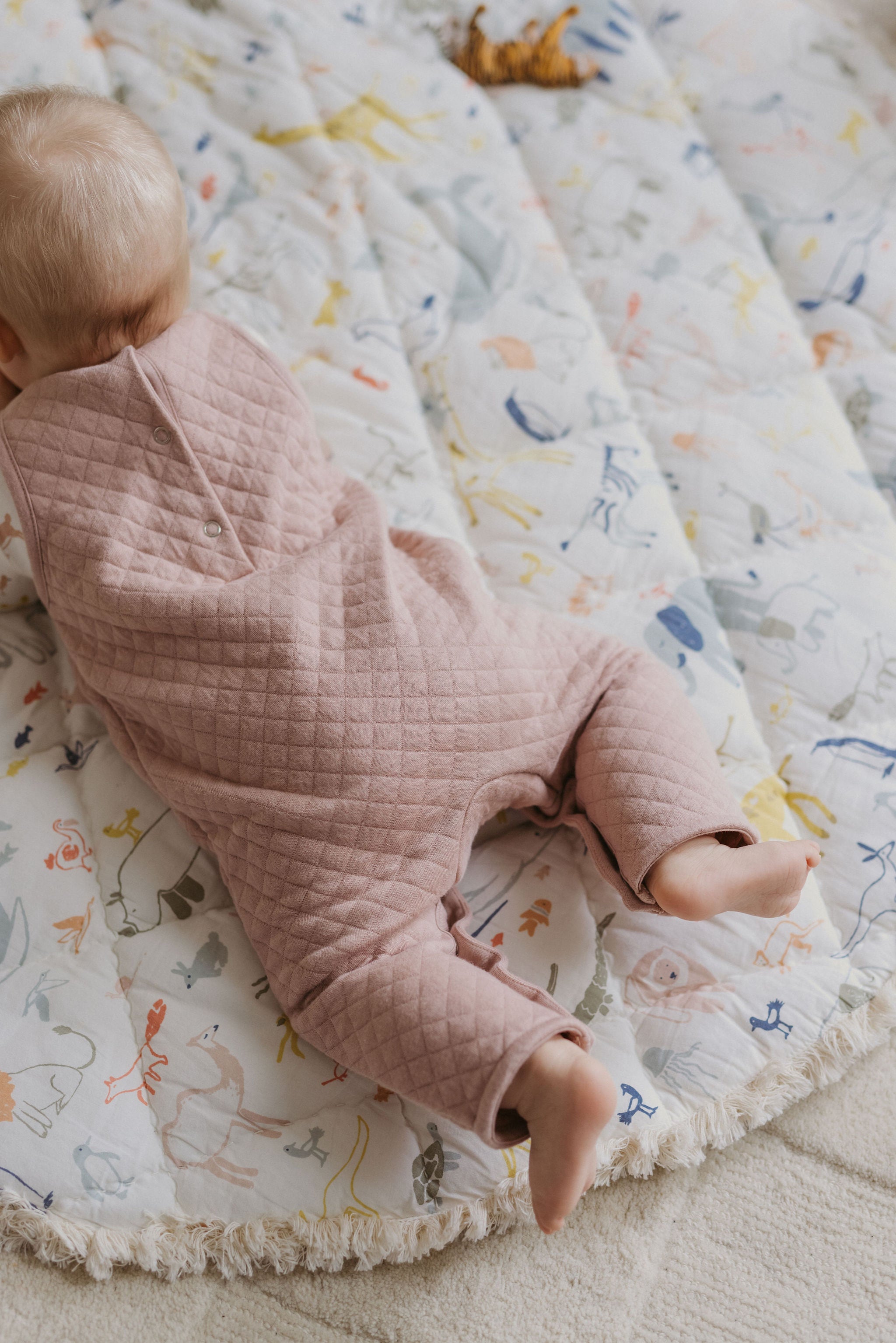Pehr-Cozy Romper Overalls-Pale Pink-3