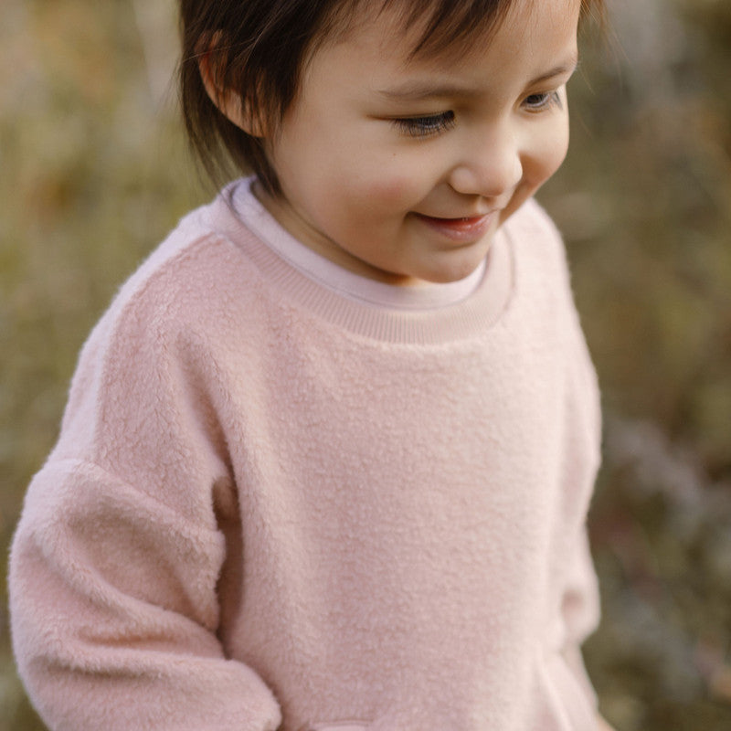 Pehr-Teddy Fleece Dropped Shoulder Sweatshirt-Rose Pink-2