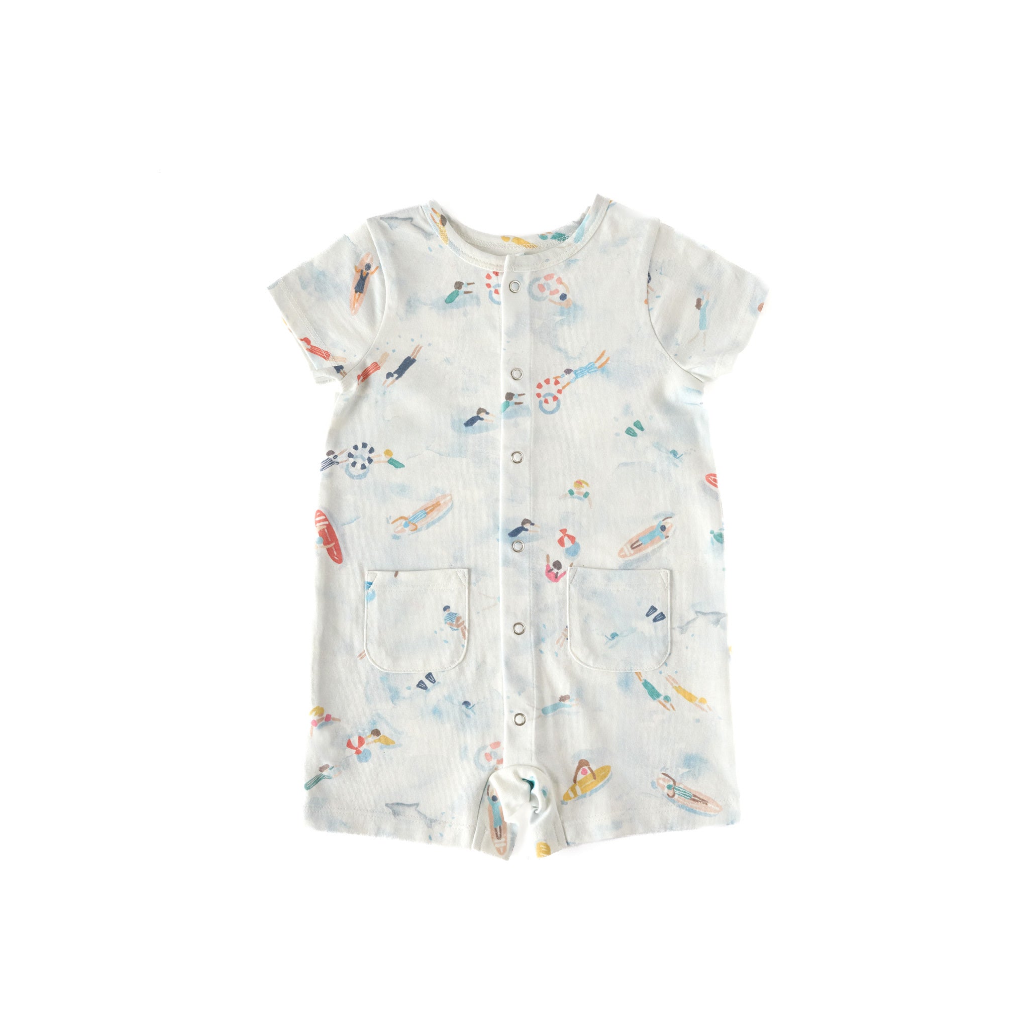 Short Sleeve Pocket Romper Romper Pehr Canada Surf 0 - 3 mos. 