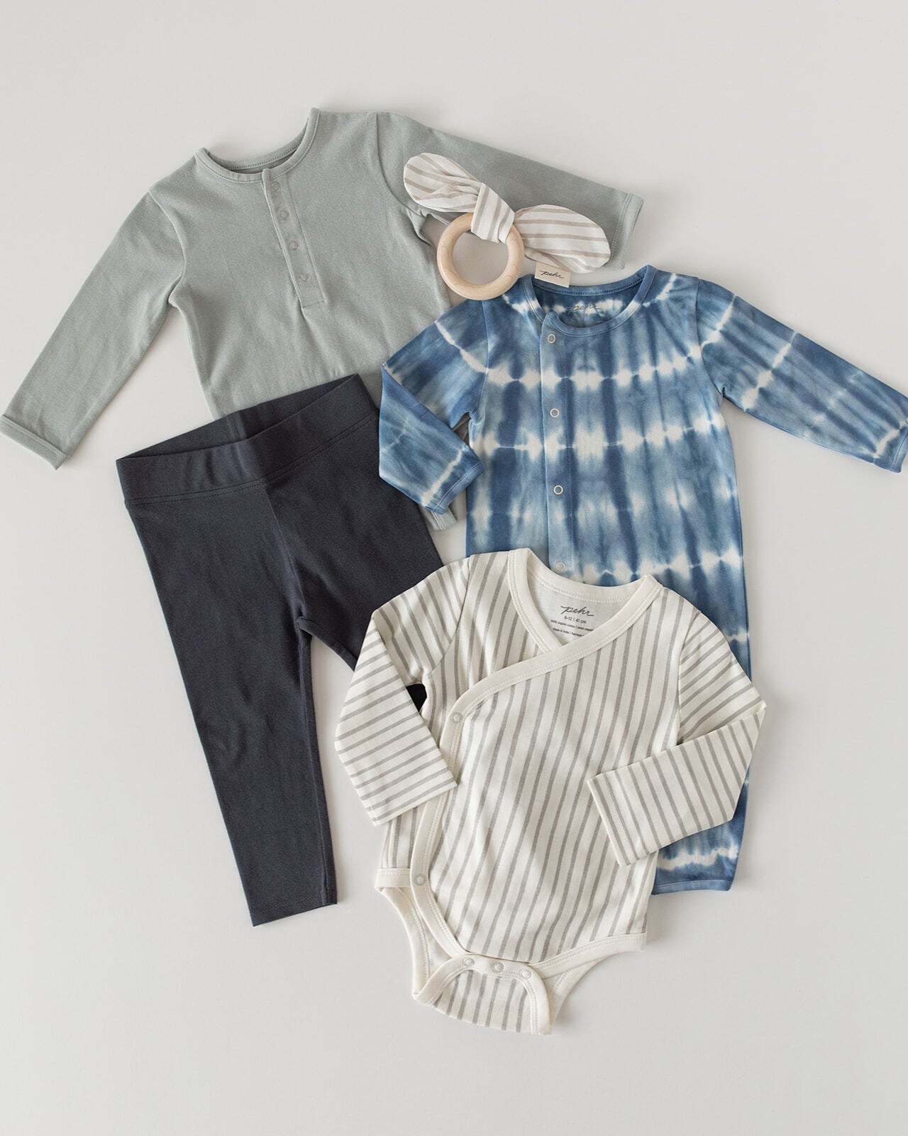 Pehr-Kimono One-Piece-Stripes Away Pebble Grey 3 - 6 mos.-3