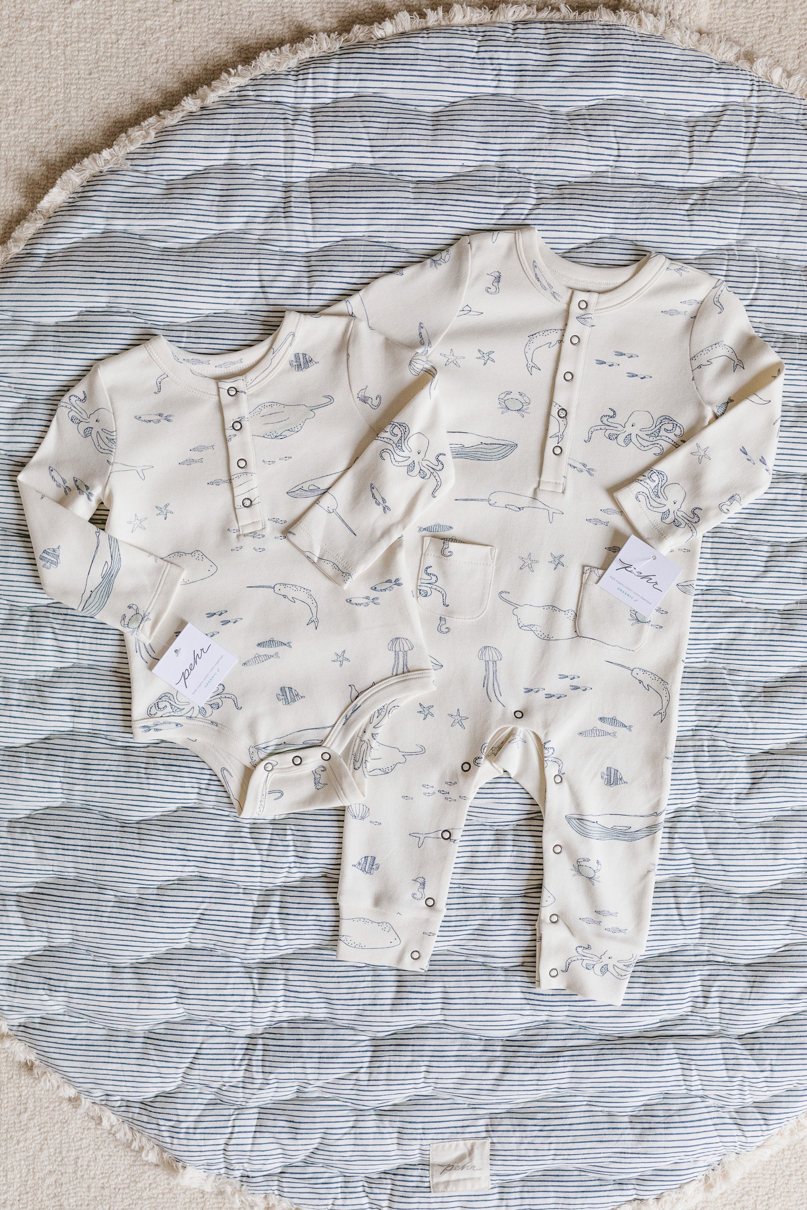 Pehr-Henley Patch Pocket Romper-Life Aquatic-4