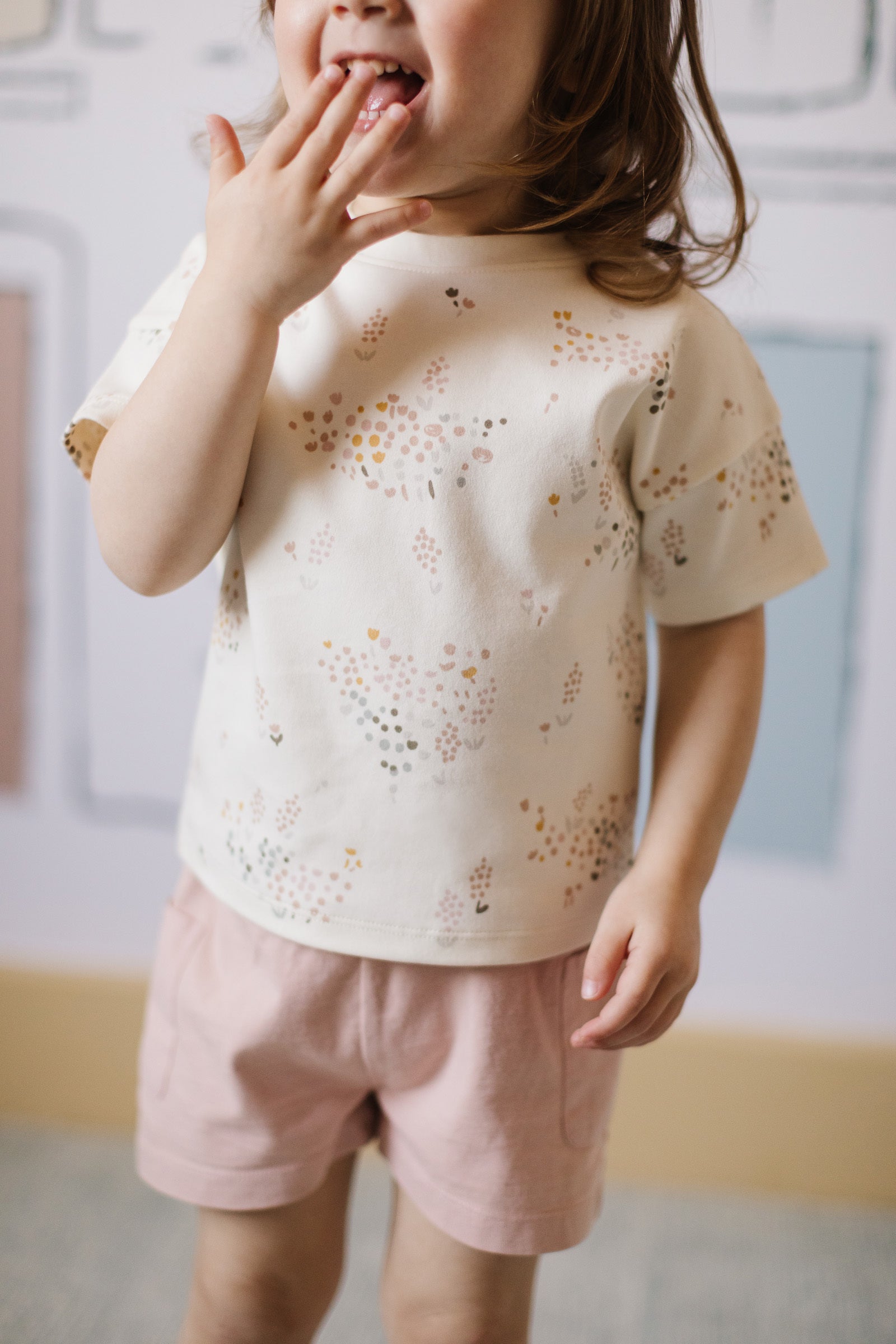 Pehr-Dropped Shoulder Short Sleeve T-Shirt-Flower Patch-4