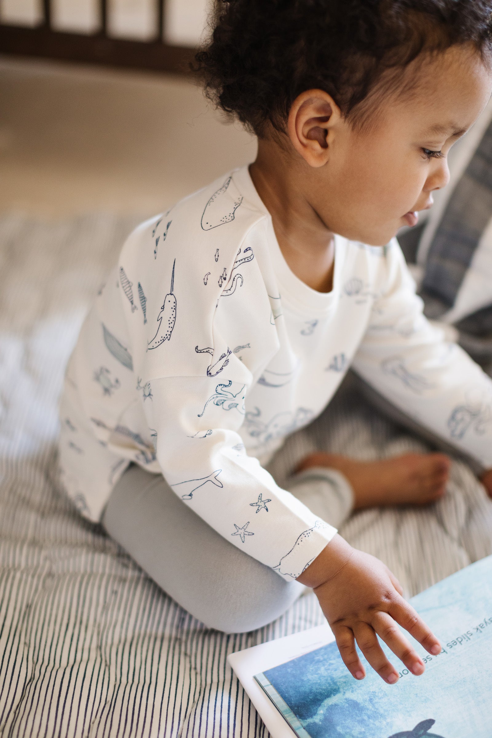 Pehr-Dropped Shoulder Long Sleeve Toddler Top-Life Aquatic-3