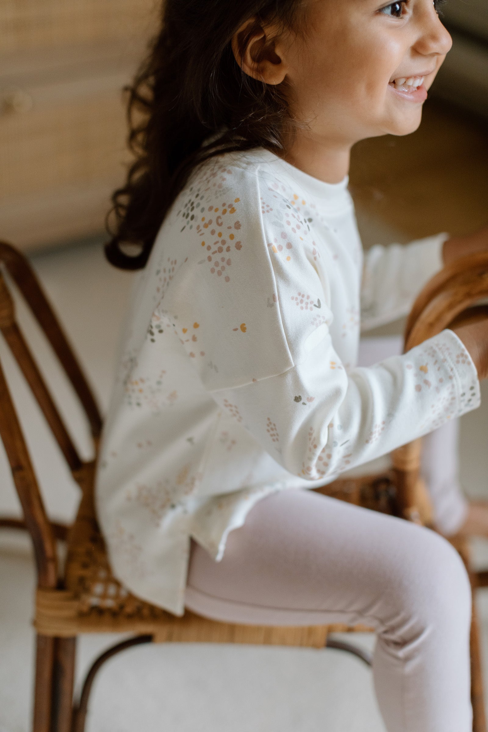 Pehr-Dropped Shoulder Long Sleeve Toddler Top-Flower Patch-2