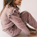 Pehr-Toddler French Terry Ruffle Sweatshirt-Plum-3