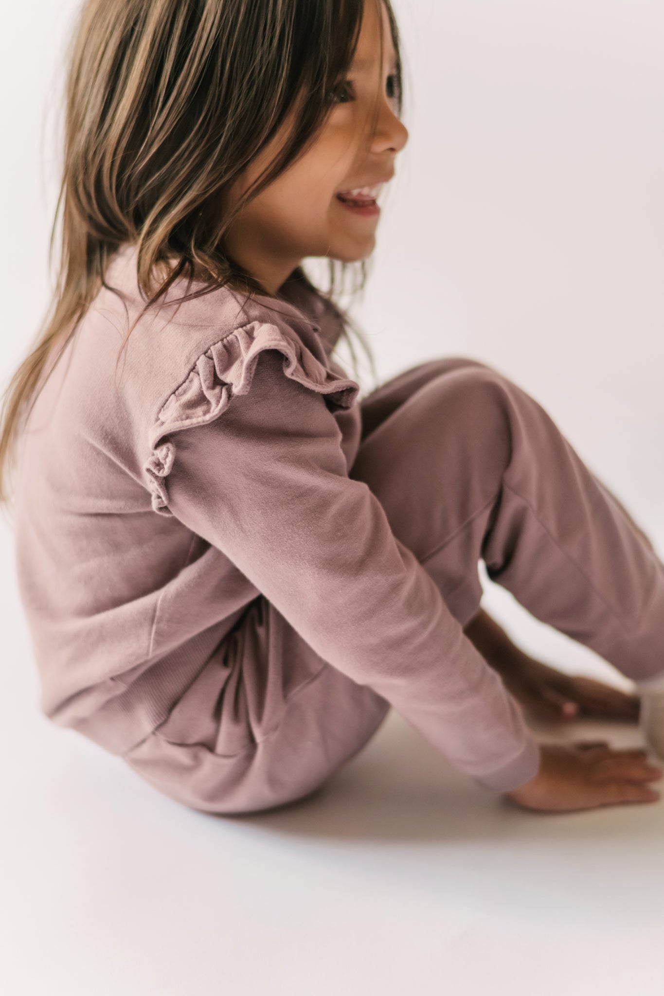 Pehr-Toddler French Terry Ruffle Sweatshirt-Plum-3