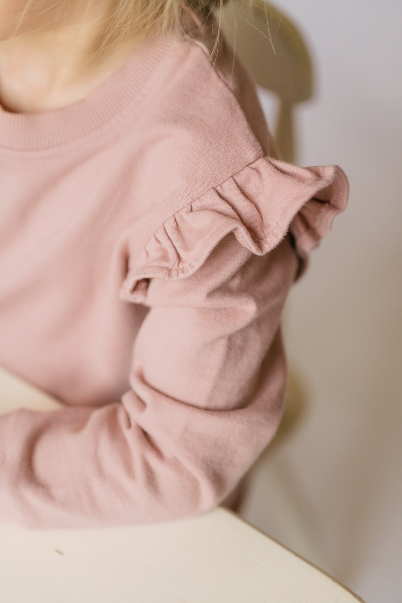 Pehr-Toddler French Terry Ruffle Sweatshirt-Soft Peony-3