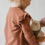 Pehr-Toddler French Terry Ruffle Sweatshirt-Clay-4