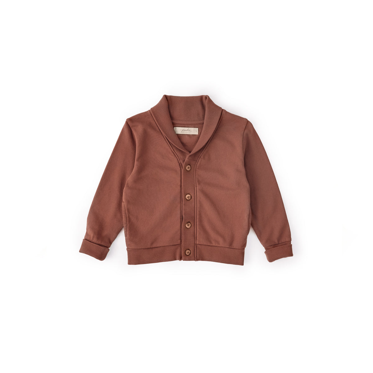 Pehr-French Terry Shawl Cardigan-Clay-1