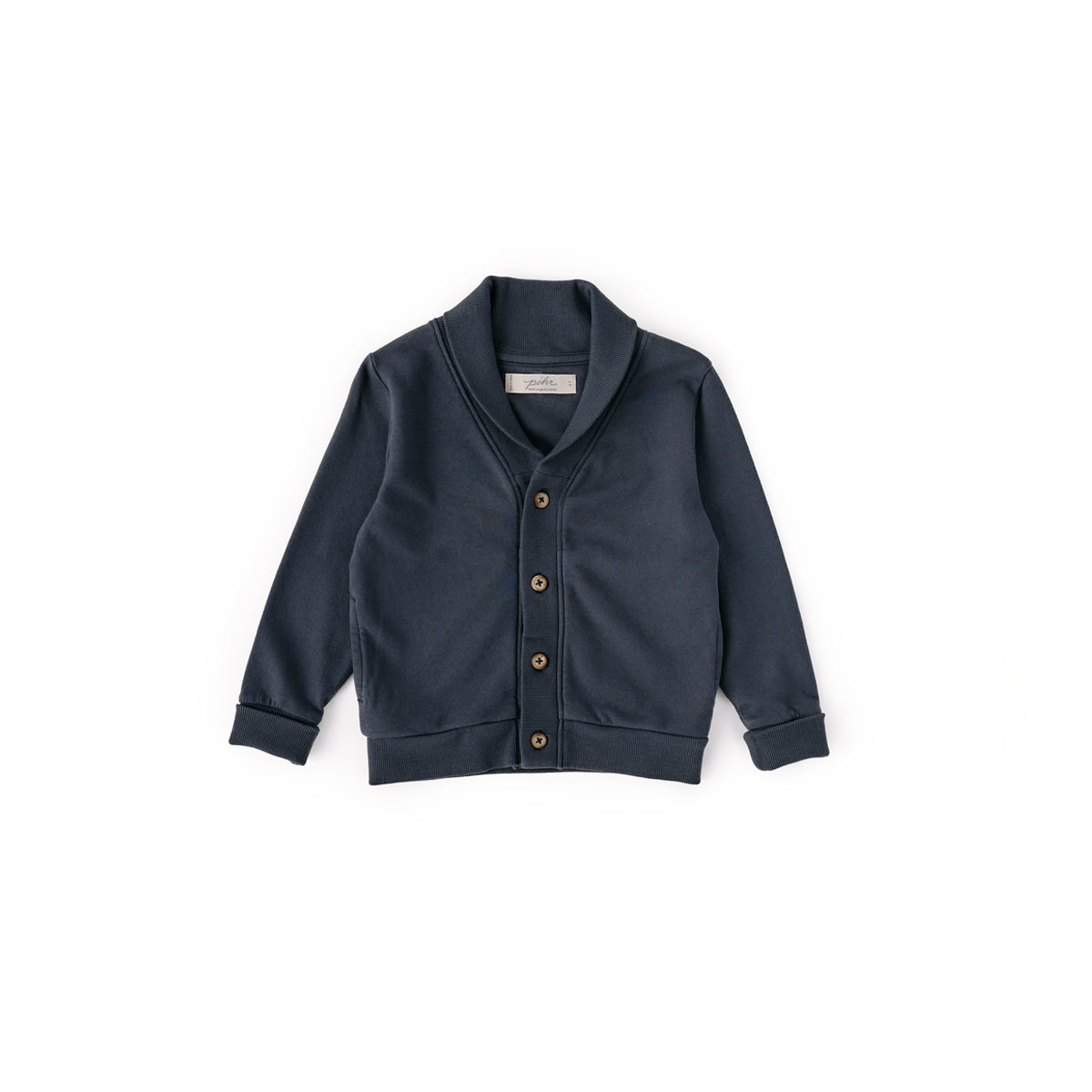 Pehr-French Terry Shawl Cardigan-Ink Blue-1