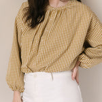 Pehr-Gingham Women's Blouse-Dijon-2