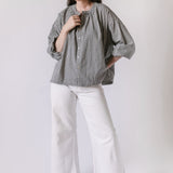 Pehr-Gingham Women's Blouse-Indigo-3