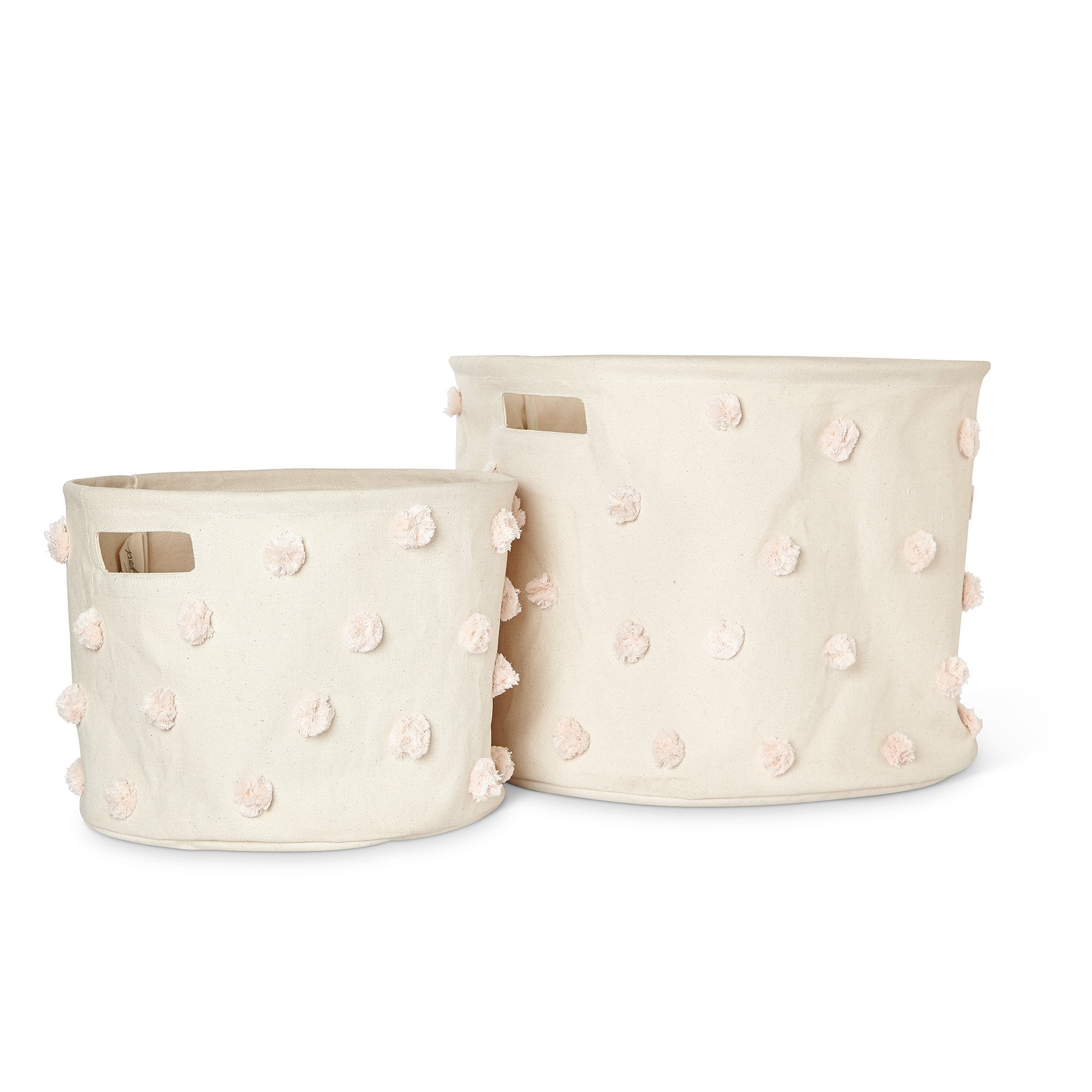 Pehr-Pom Pom Basket - Drum-Blush Large-2