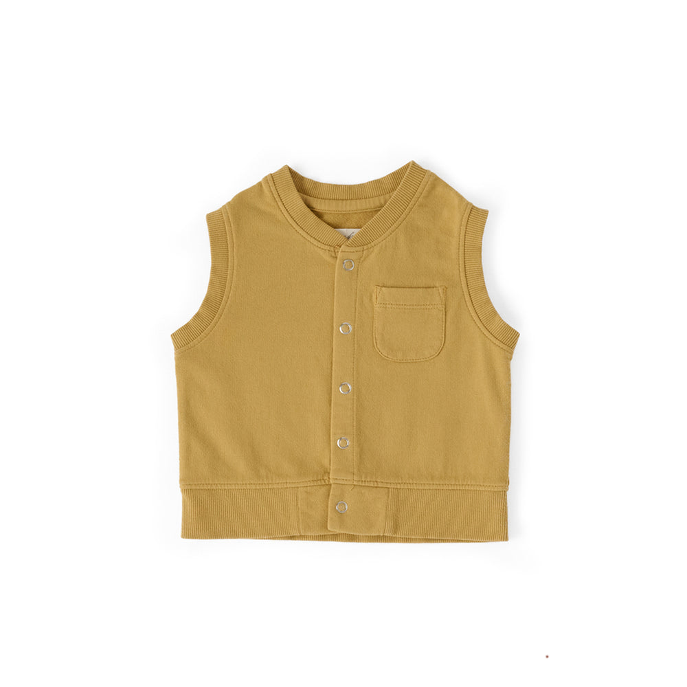 French Terry Patch Pocket Vest Top Pehr Canada Dijon 0 - 6 mos. 