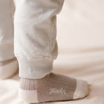 Pehr-Crew Socks with Grips 3 - Pack-Light Mushroom Set-2