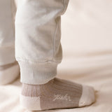 Pehr-Crew Socks with Grips 3 - Pack-Light Mushroom Set-2