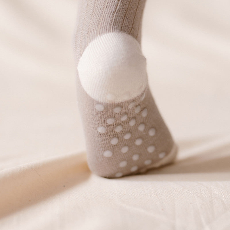 Pehr-Crew Socks with Grips 3 - Pack-Light Mushroom Set-3