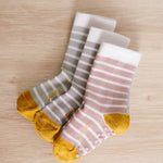 Pehr-Striped Crew Socks with Grips-Sage Stripe-2