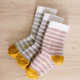 Pehr-Striped Crew Socks with Grips-Sage Stripe-2