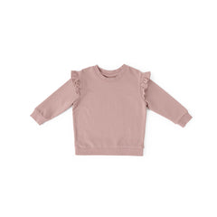 Pehr-Kids French Terry Ruffle Sweatshirt-Soft Peony-1