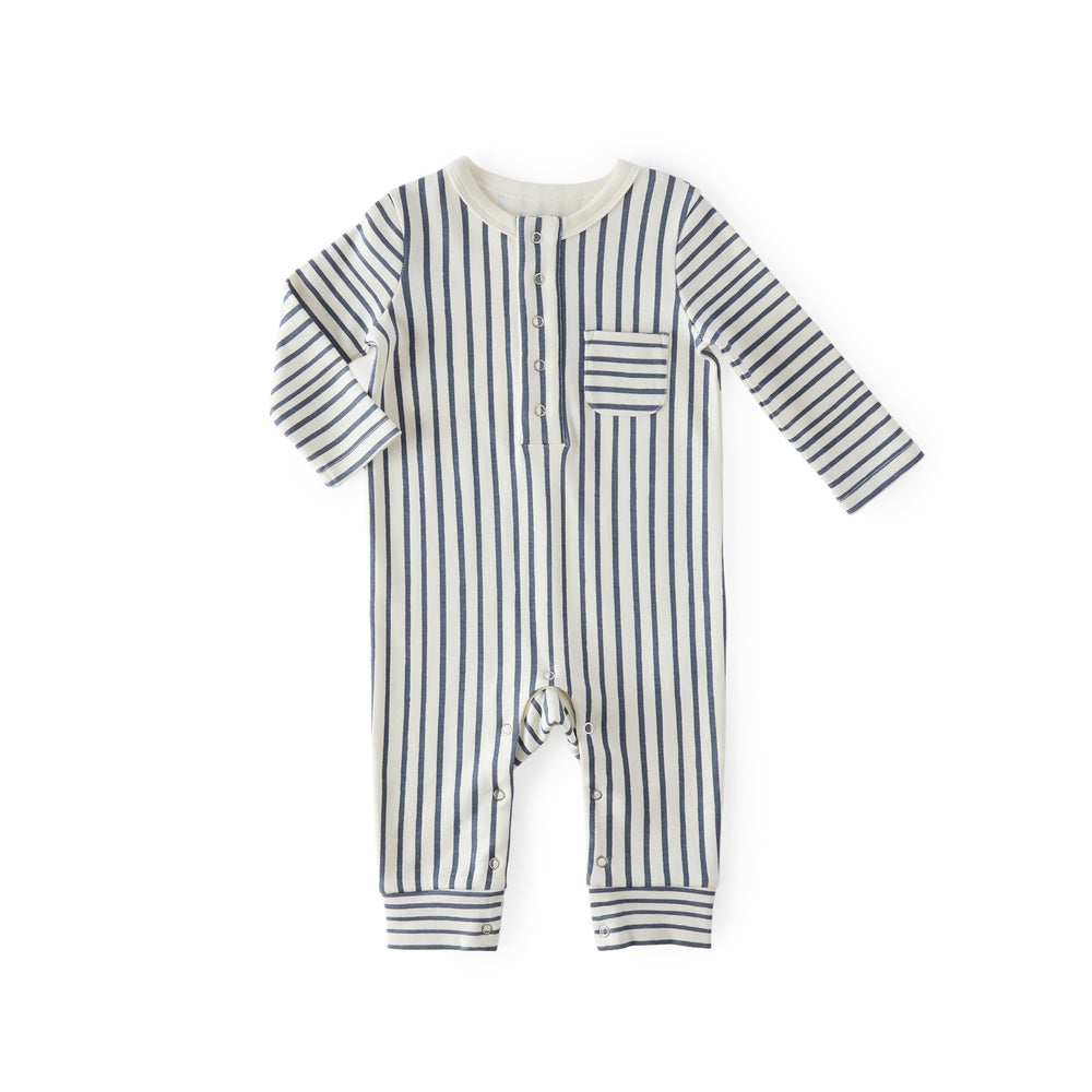 Pocket Romper Romper Pehr Canada Stripes Away Ink Blue 0 - 3 mos. 