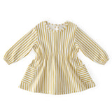 Pehr-Long Sleeve Dress-Stripes Away Marigold-1