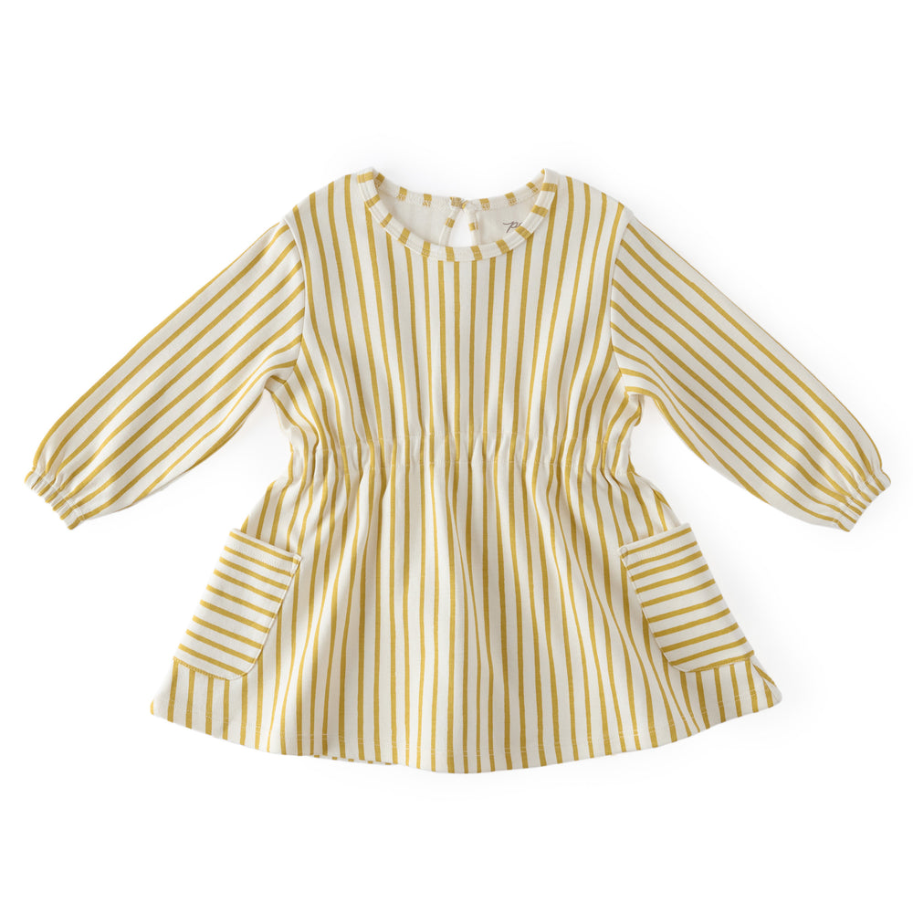 Long Sleeve Dress Dress Pehr Canada Stripes Away Marigold 6 - 12 mos. 