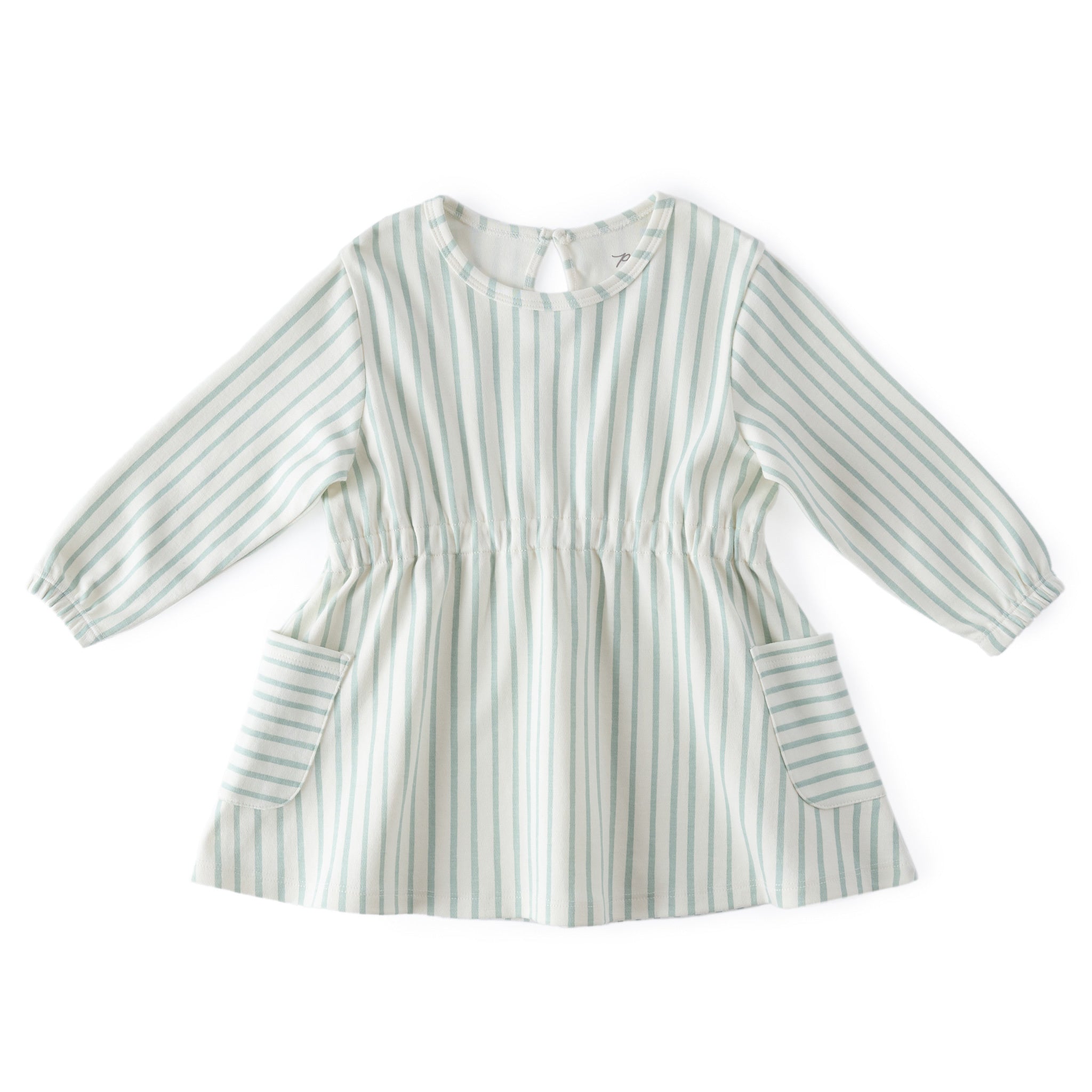 Pehr-Long Sleeve Dress-Stripes Away Sea-1