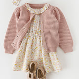 Pehr-Cotton Knit Toddler Cardigan-Iris-5