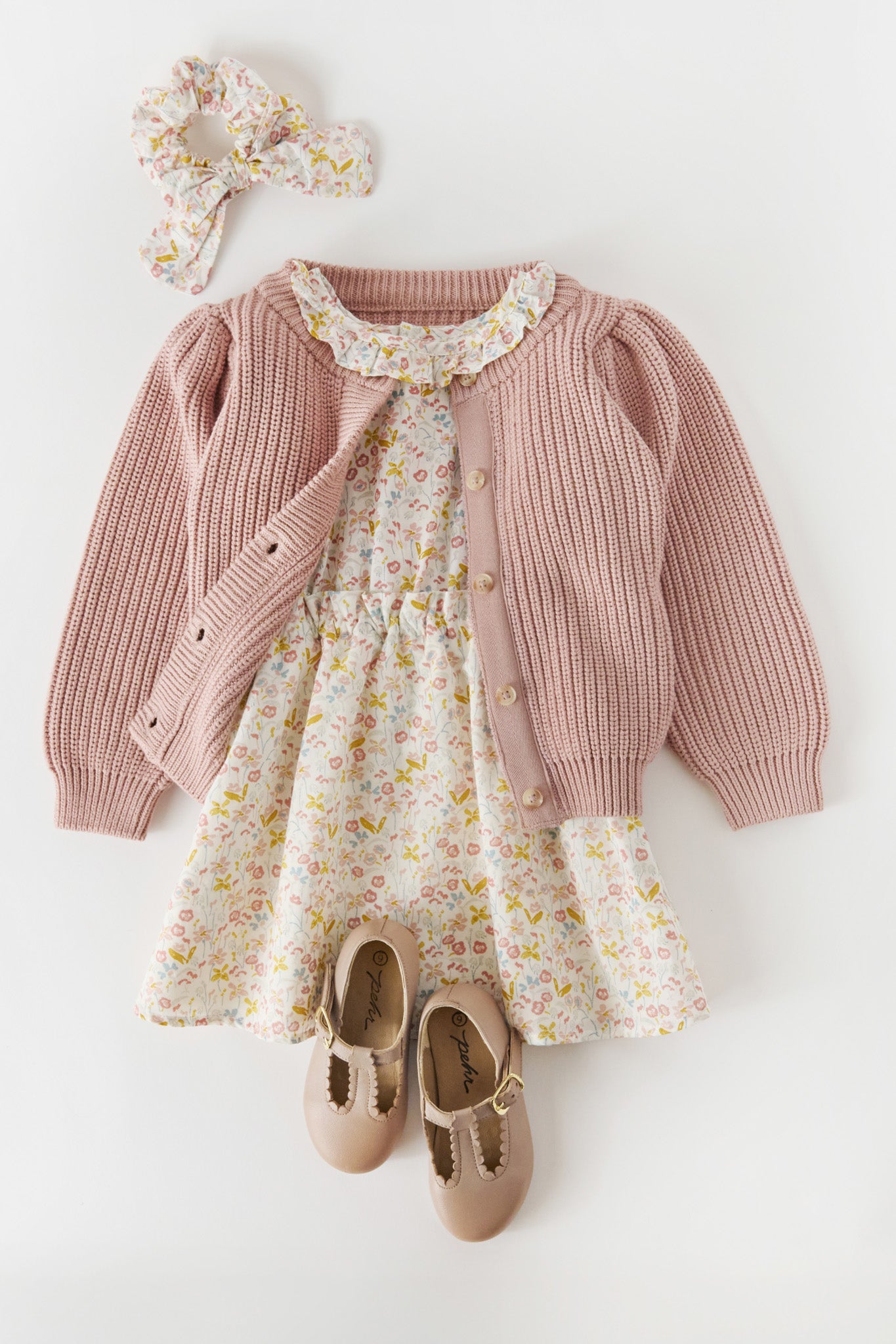Pehr-Cotton Knit Toddler Cardigan-Iris-5
