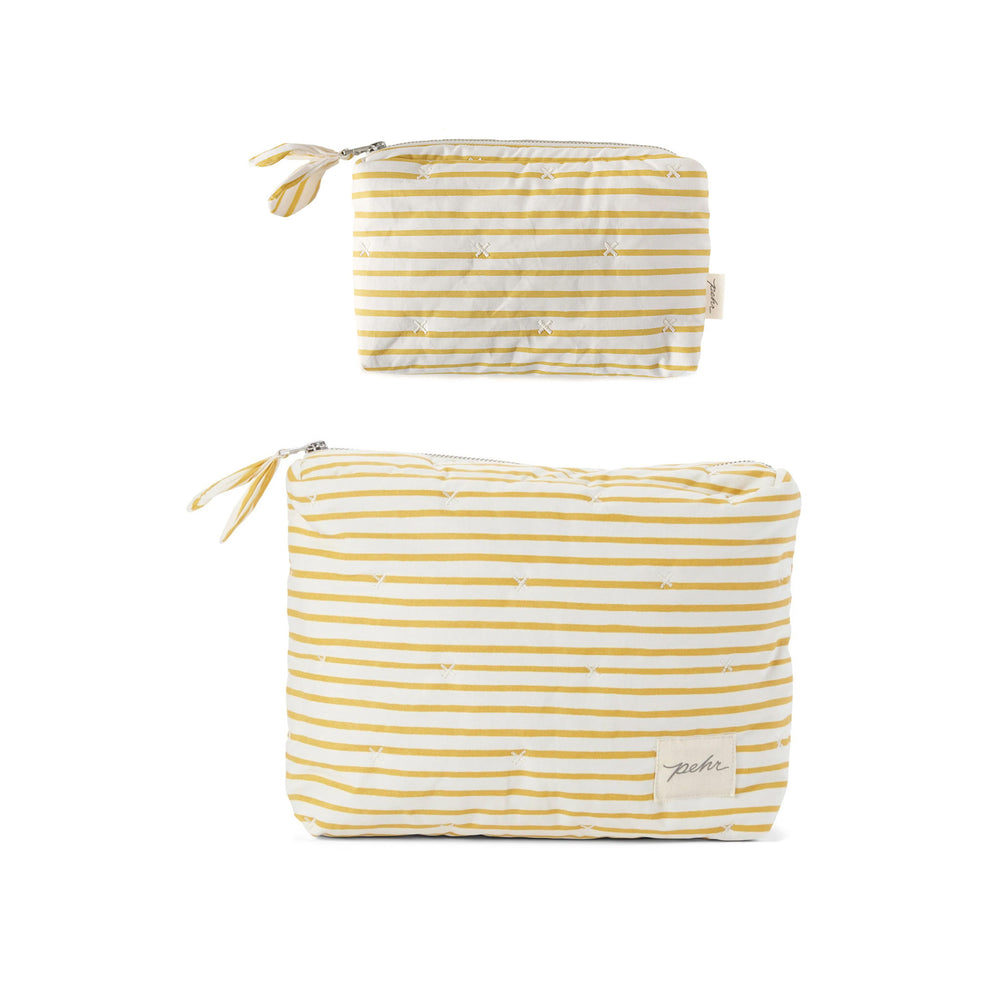 On The Go Pouch Set Bundle - Travel Pehr Canada Stripes Away Marigold  