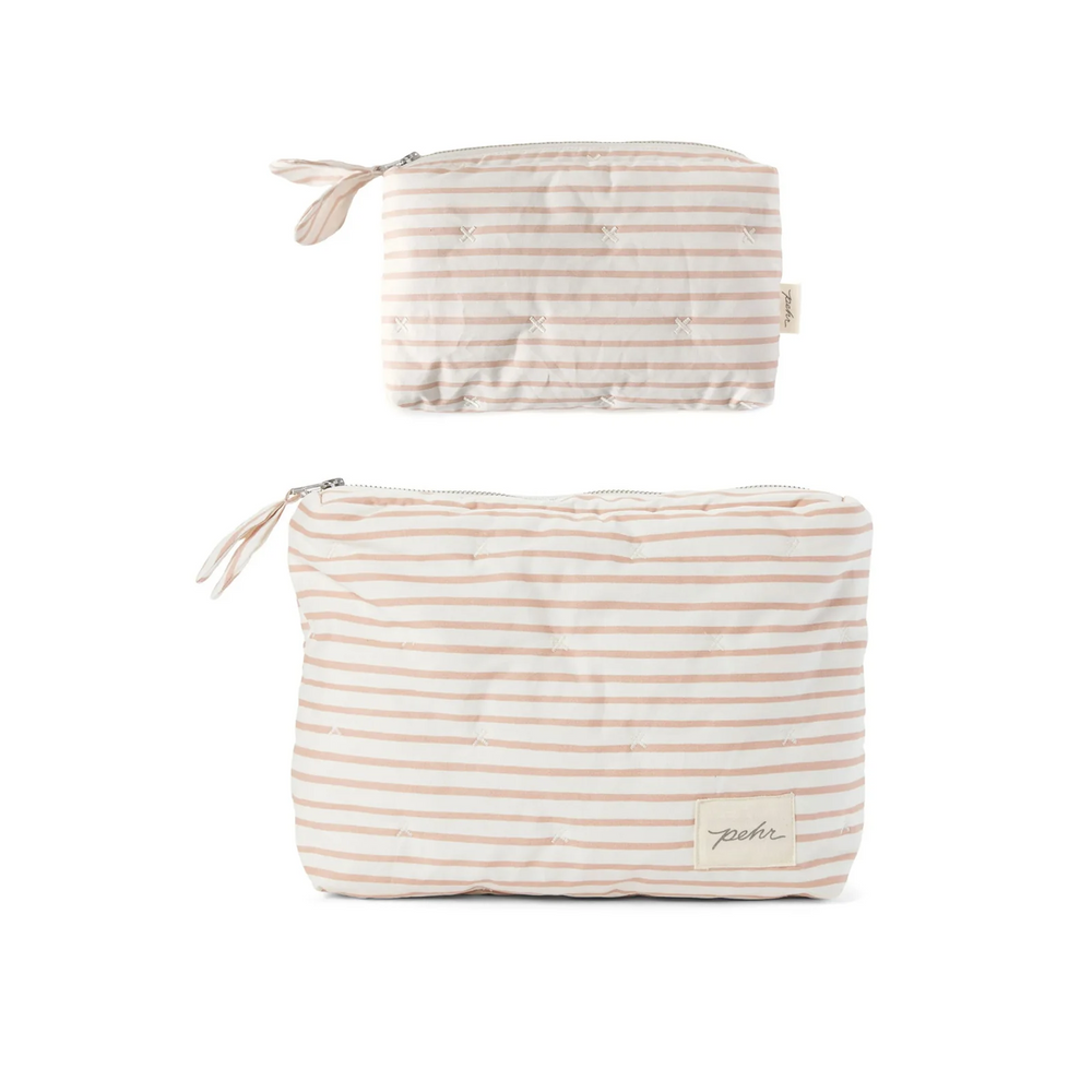 On The Go Pouch Set KIT - Travel Pehr Canada Stripes Away Rose Pink  