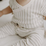 Pehr-Kimono One-Piece-Stripes Away Pebble Grey 3 - 6 mos.-2