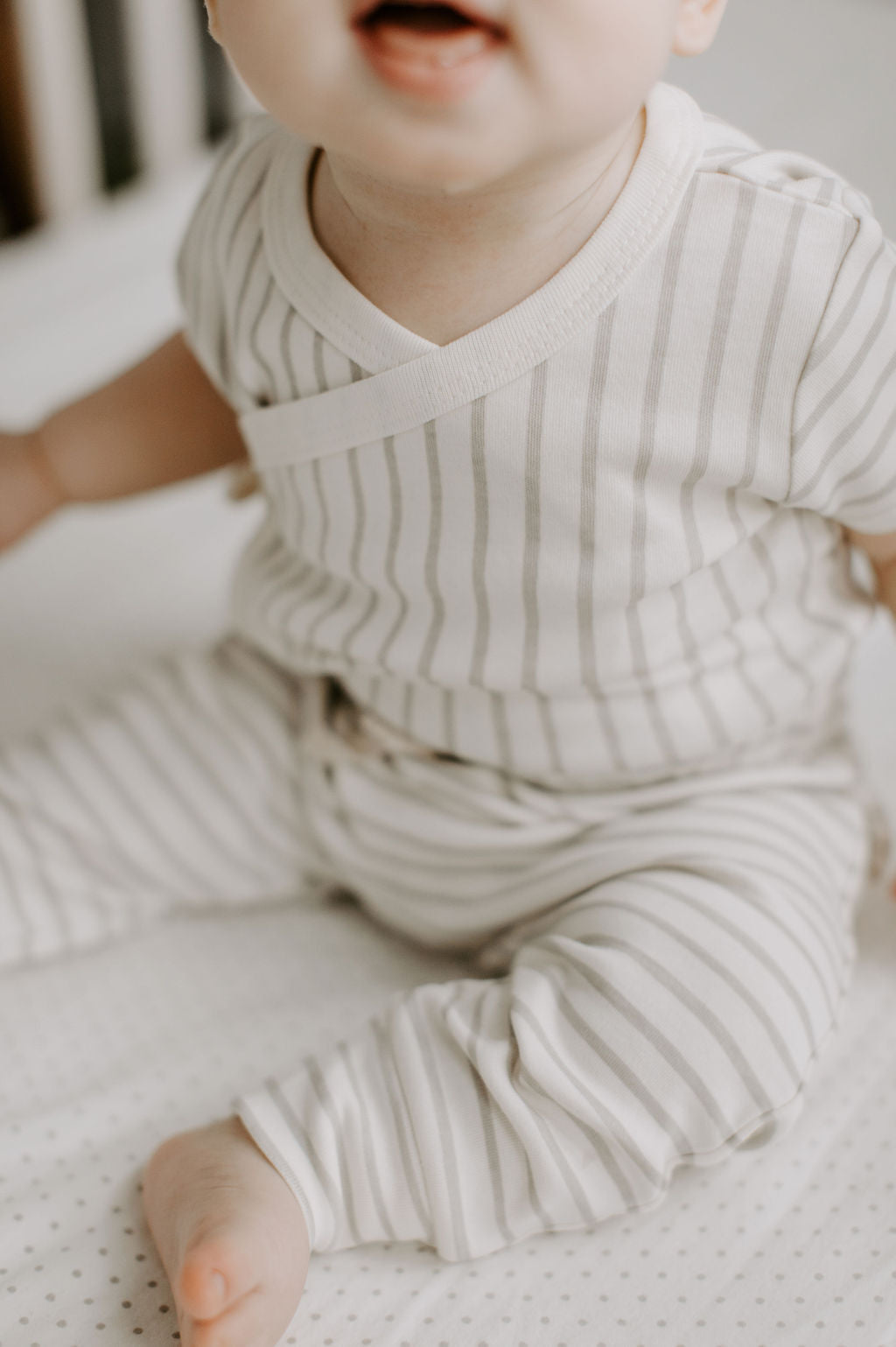 Pehr-Kimono One-Piece-Stripes Away Pebble Grey 3 - 6 mos.-2