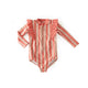 Swim Long Sleeve Ruffle One-Piece Swimsuit Pehr Canada Cabana Stripe Coral 0 - 6 mos. 