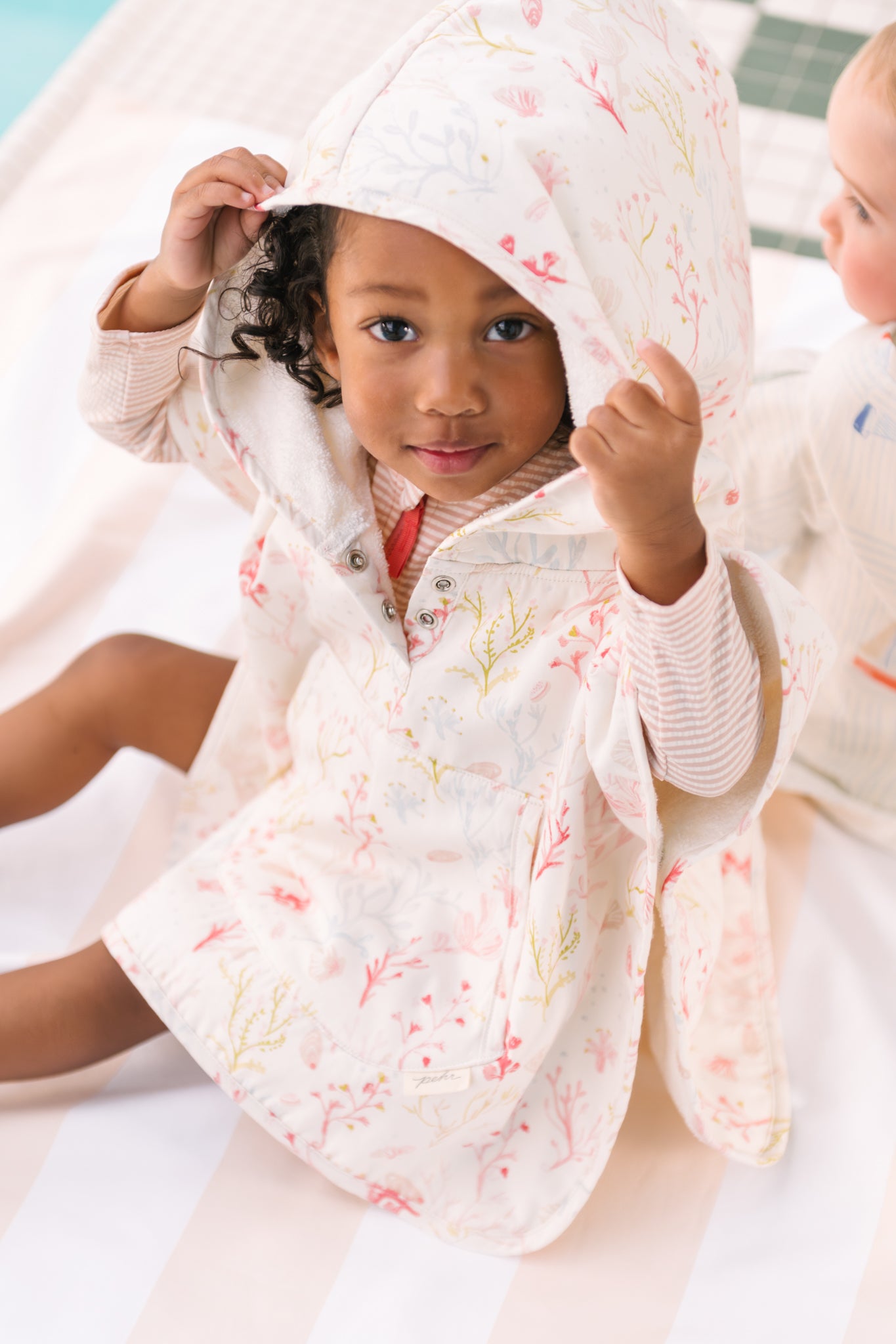 Hooded Poncho Towel - Sea Bloom