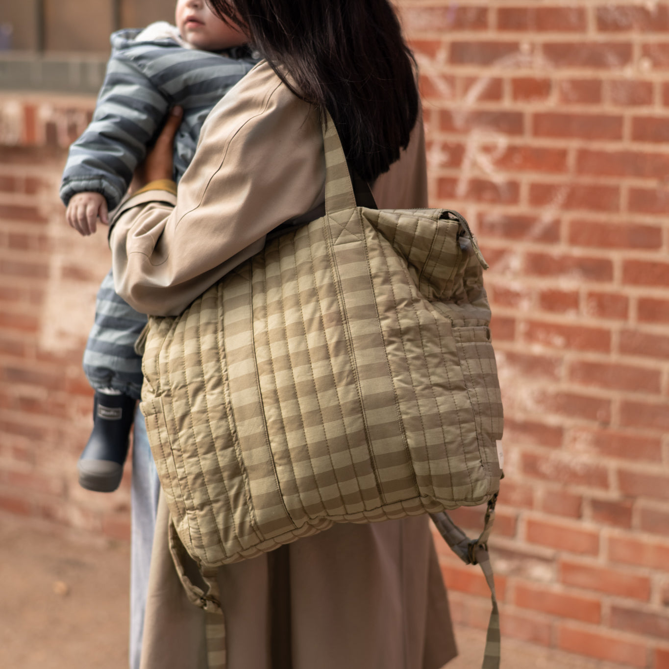 Pehr-Convertible Diaper Bag-Moss Stripe-4