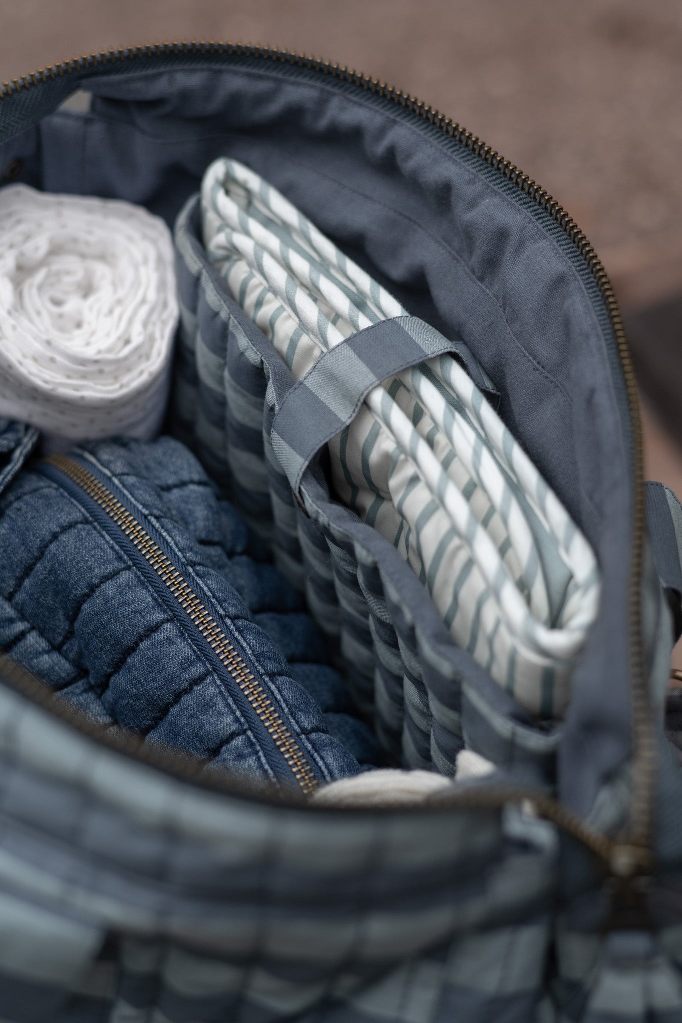 Pehr-Convertible Diaper Bag-Indigo Stripe-5