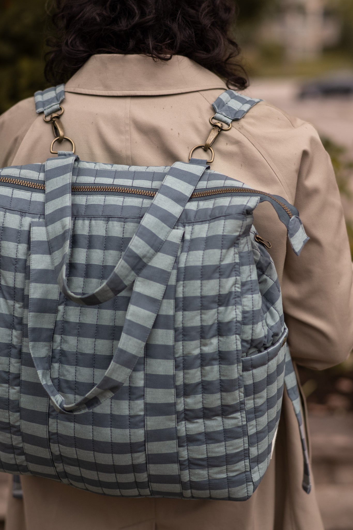 Pehr-Convertible Diaper Bag-Indigo Stripe-7