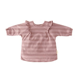 Water Repellent Ruffle Baby Smock - Thistle Stripe