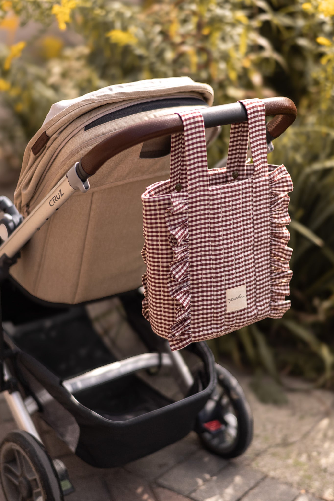 Pehr-Bucket Stroller Organizer Set-Mulberry-3