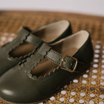 Pehr-Leather Twirl T-Bar Flat-Olive-3