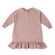 Kids French Terry Ruffle Hem Dress Dress Pehr Canada Soft Peony 6 T 