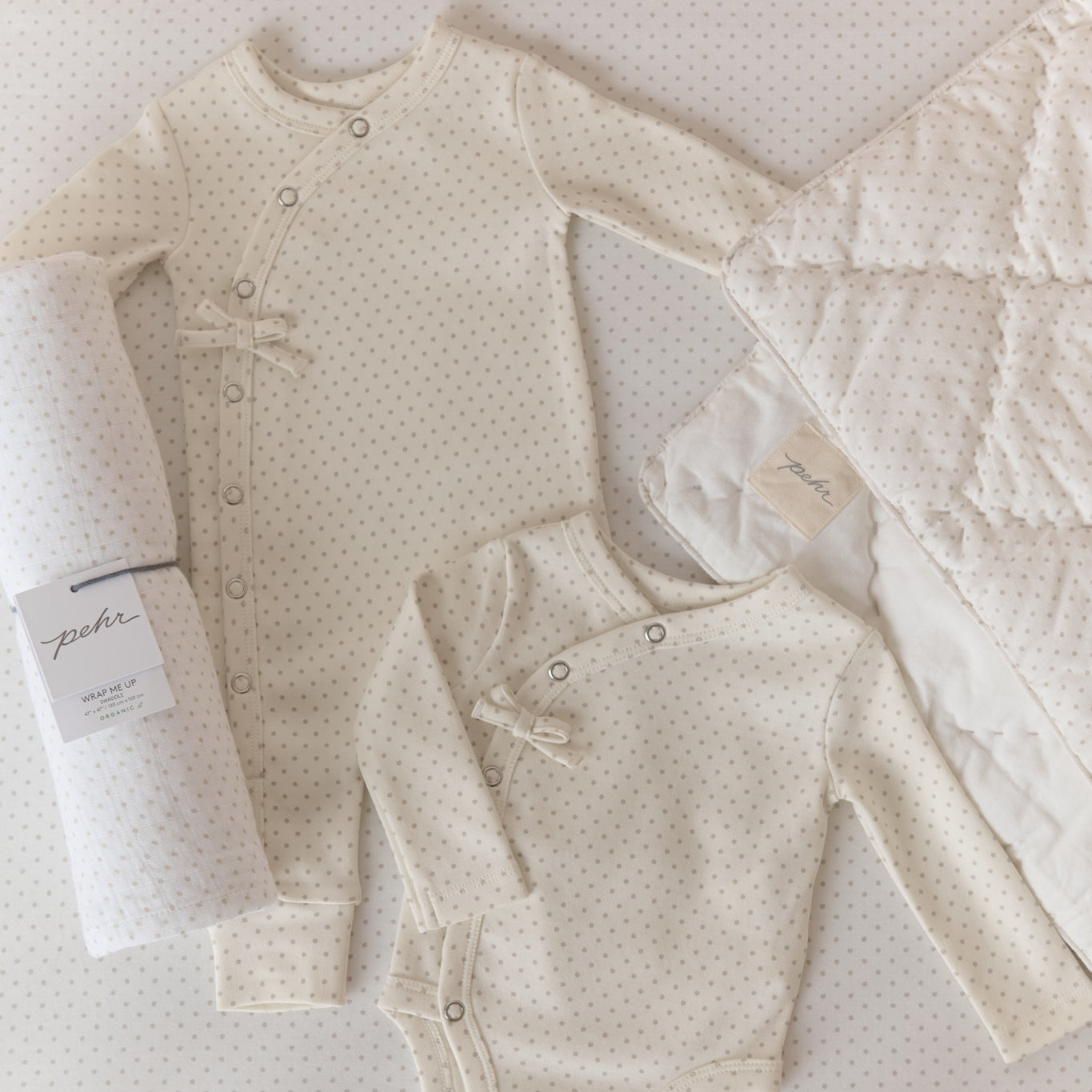 Pehr-Pin Dot Swaddle- Pin Dot Pebble-3