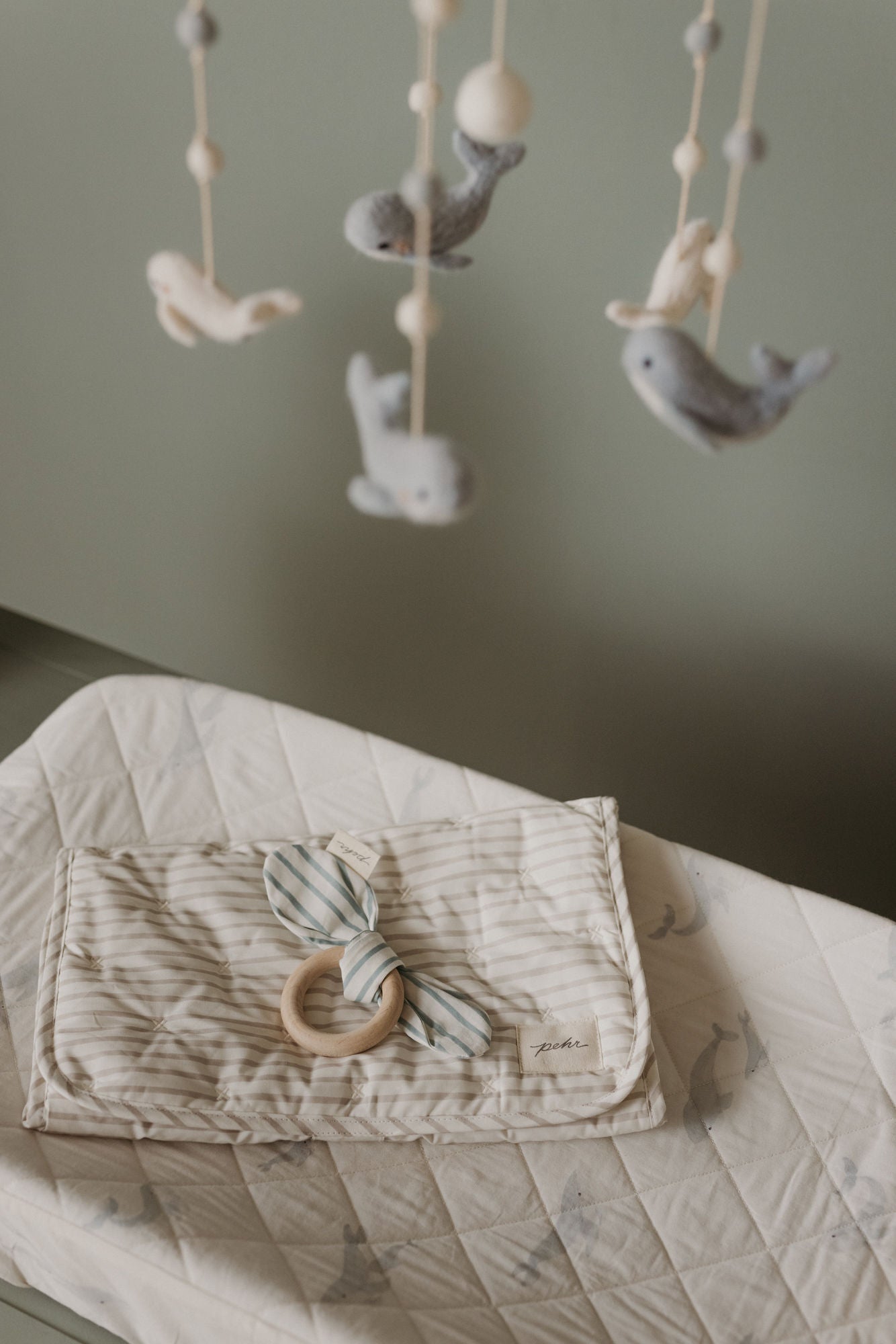 Pehr-Striped On the Go Portable Changing Pad-Stripes Away Pebble Grey-5