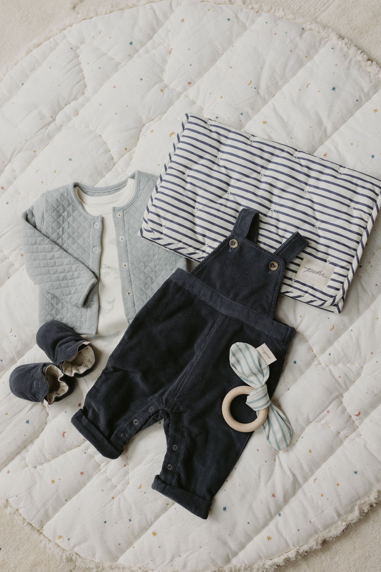 Pehr-Striped On the Go Portable Changing Pad-Stripes Away Ink Blue-3