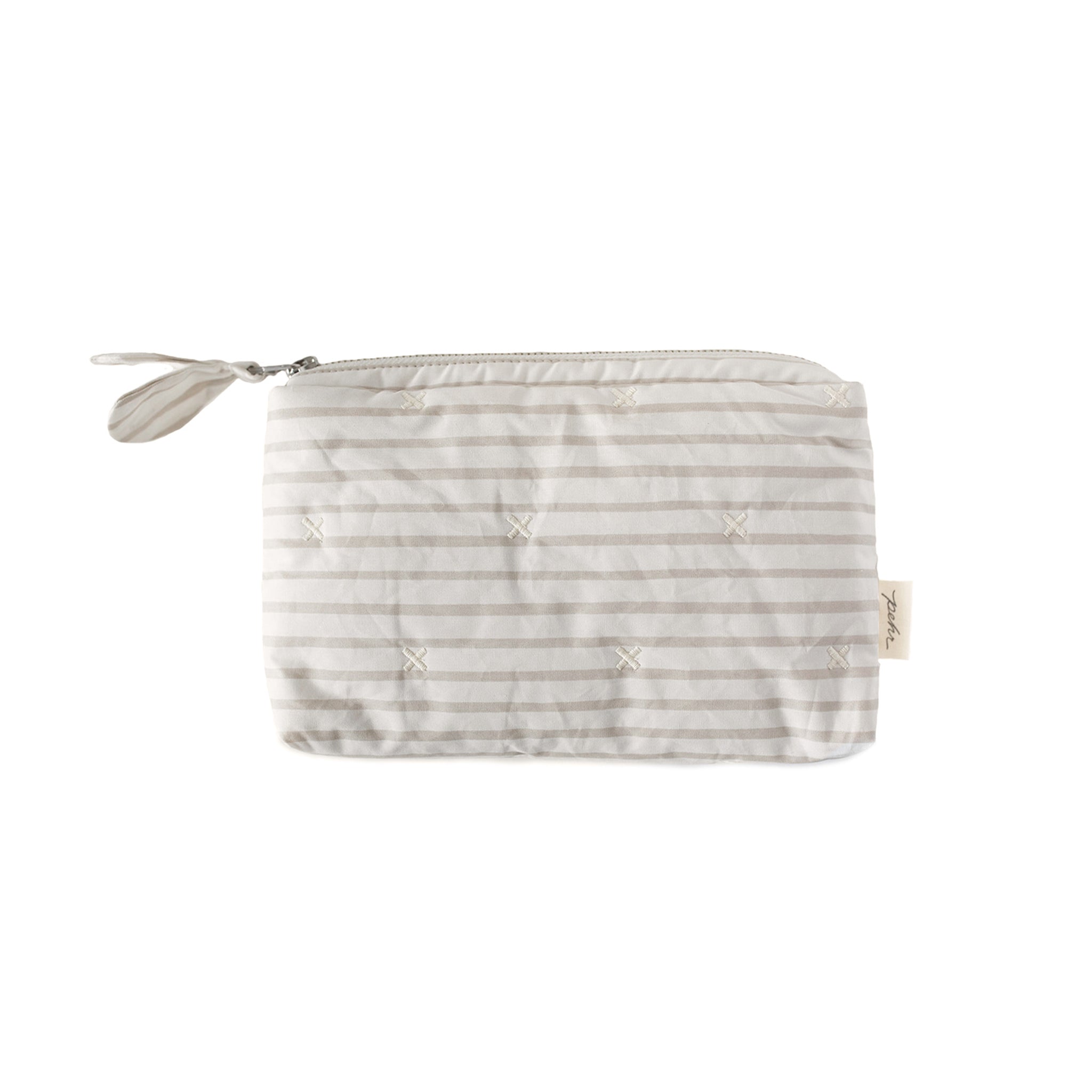 Pehr-On The Go Mini Pouch-Stripes Away Pebble Grey-1